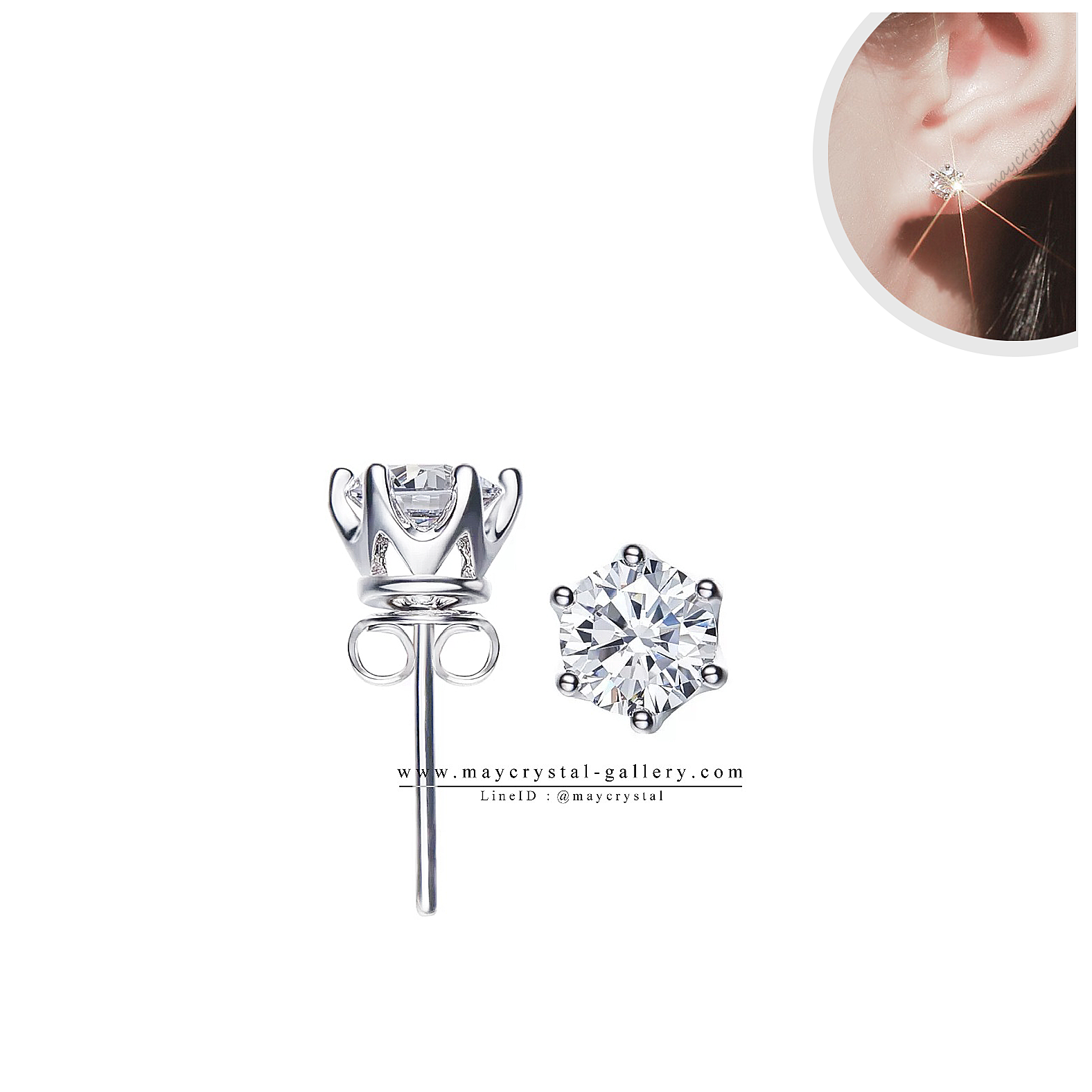 ต่างหูคริสตัลแบรนด์ จากประเทศออสเตรีย (Embellished with Crystals from Austria)