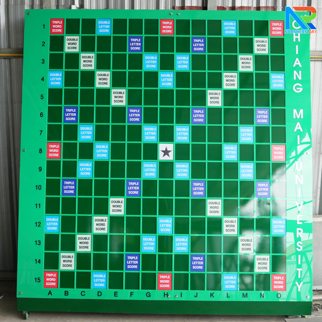 เกมส์ครอสเวิร์ด Crossword Game ขนาด (W)200 x (H)207 cm. พร้อมแผ่นตัวอักษร ช่องเก็บตัวอักษร และ แท่นวางตัวอักษร