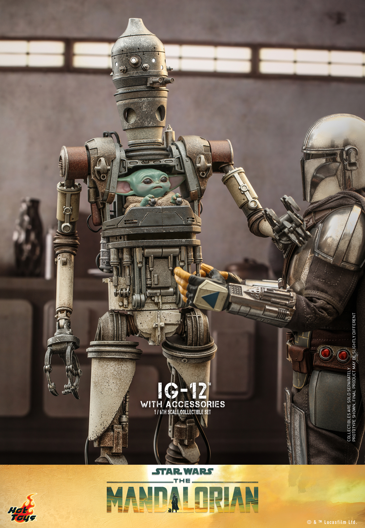 Hot Toys TMS105 1/6 Star Wars: The Mandalorian™ - IG-12™ With Accessories Set