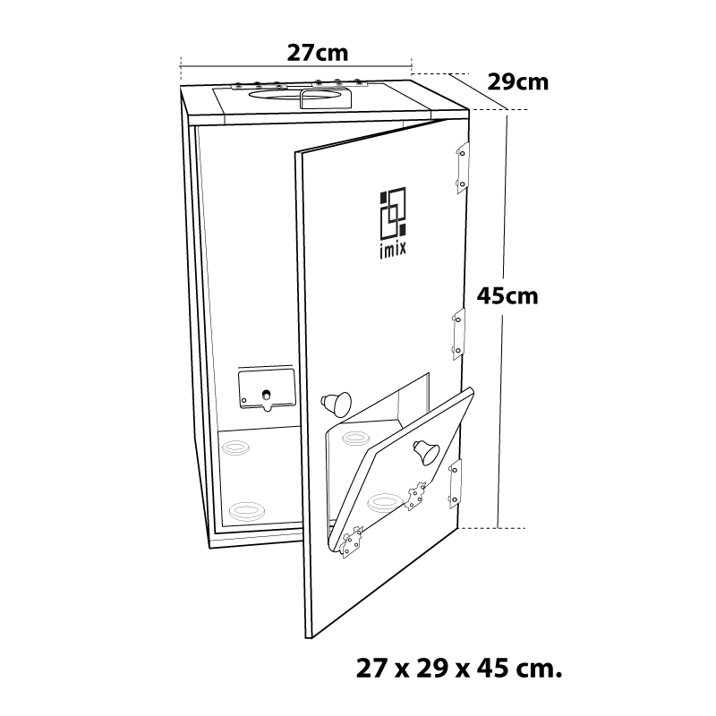 IMIX blender soundproof box, top cover pulls open by hand, 27x29x45cm