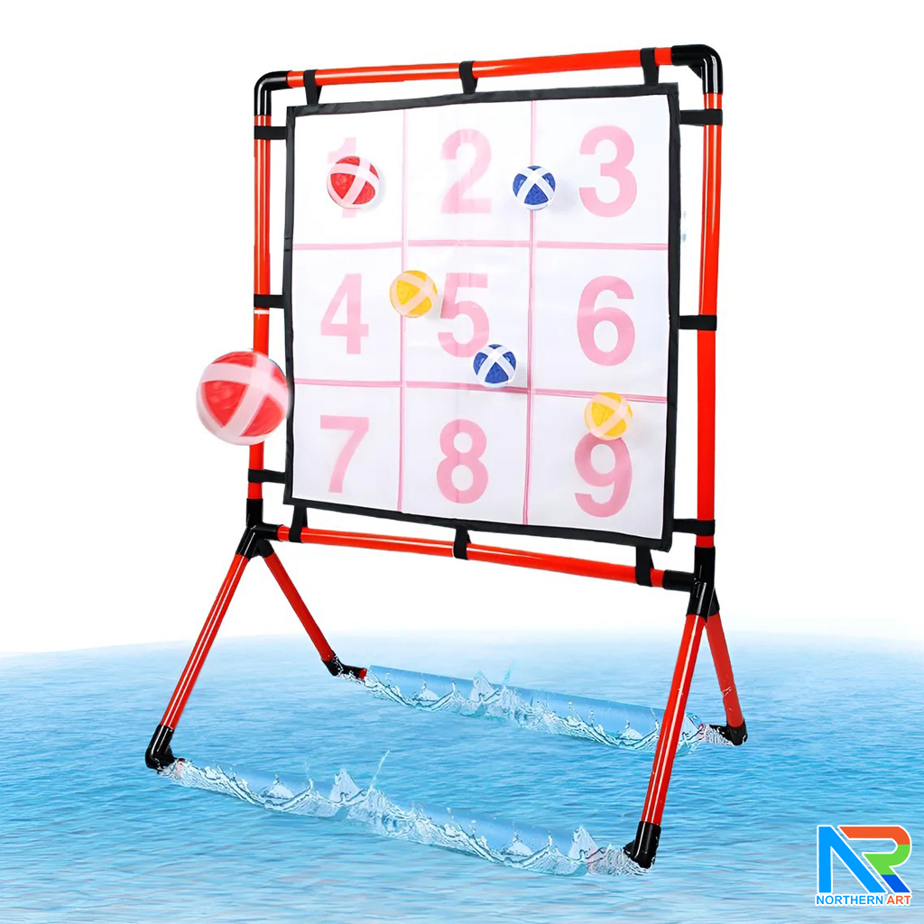 เกมส์ปาบอล 2-in-1 (W)68 x (H)95 cm. พร้อมลูกบอล 12 ลูก ถอดประกอบได้ เคลื่อนย้ายสะดวก