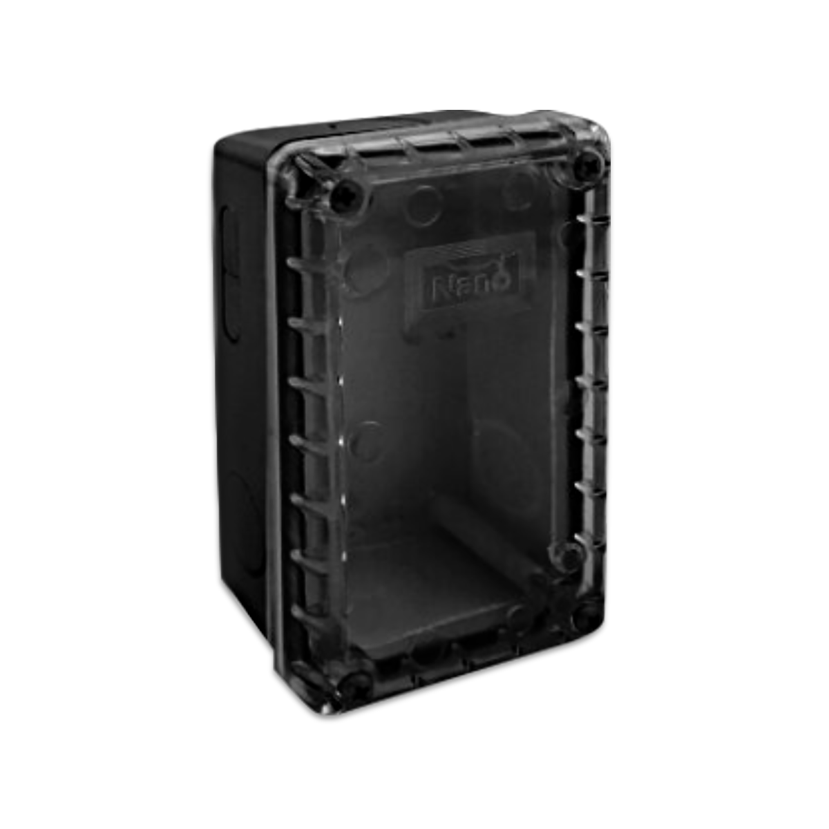 NANO กล่องกันน้ำ ขนาด 2x4x2" สีดำ(ฝาใส) รุ่น NANO-201CB(60 ชิ้น/กล่อง)
