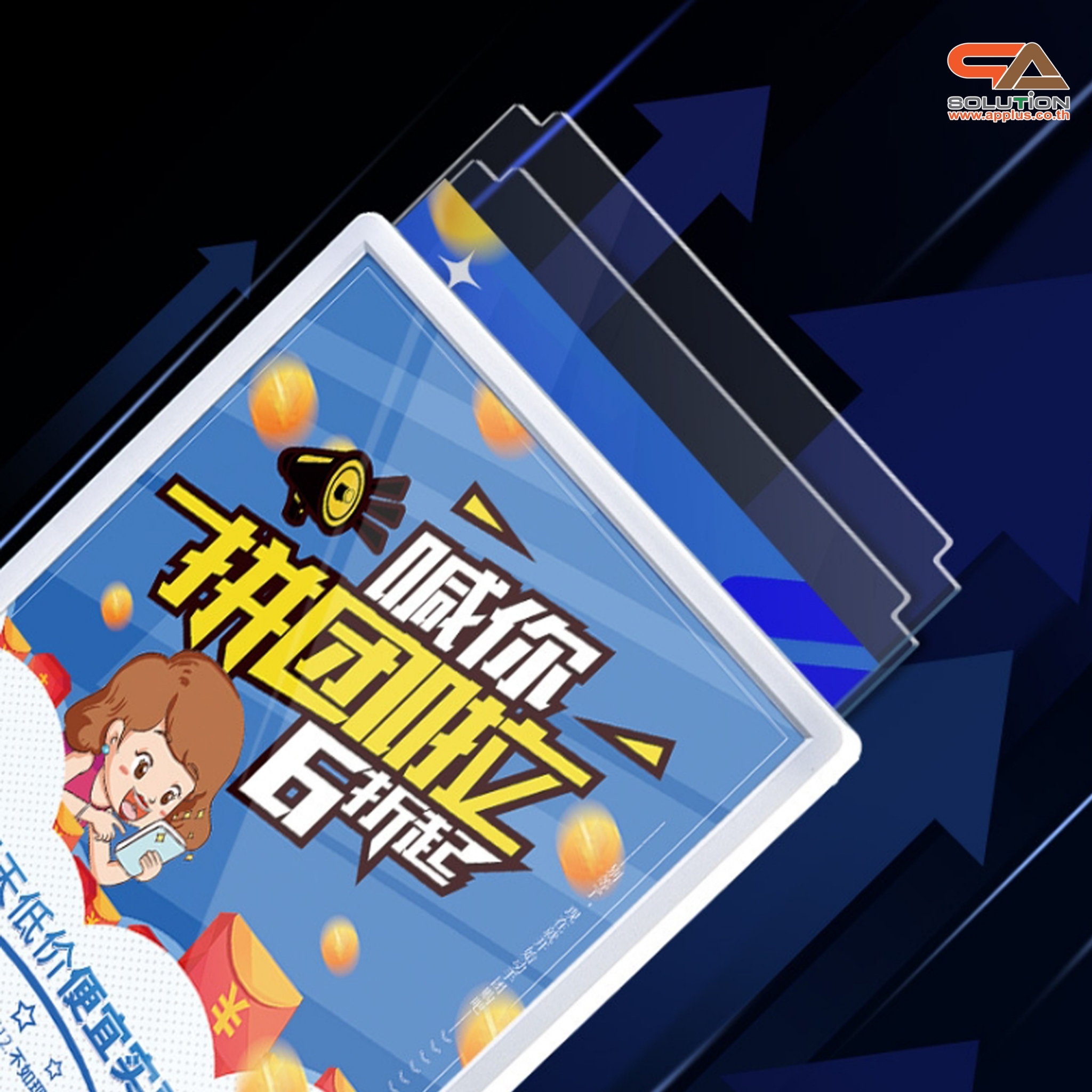 ป้ายตั้งโต๊ะ LED ขนาด A4 แนวตั้ง สีดำ และ สีขาว พร้อมสาย USB โชว์งานพิมพ์สองด้าน สอดงานพิมพ์ด้านบน