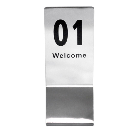 ป้ายโต๊ะสแตนเลสทรงสูง สำหรับใช้บอกหมายเลขโต๊ะ เลข 1-20 1617-020