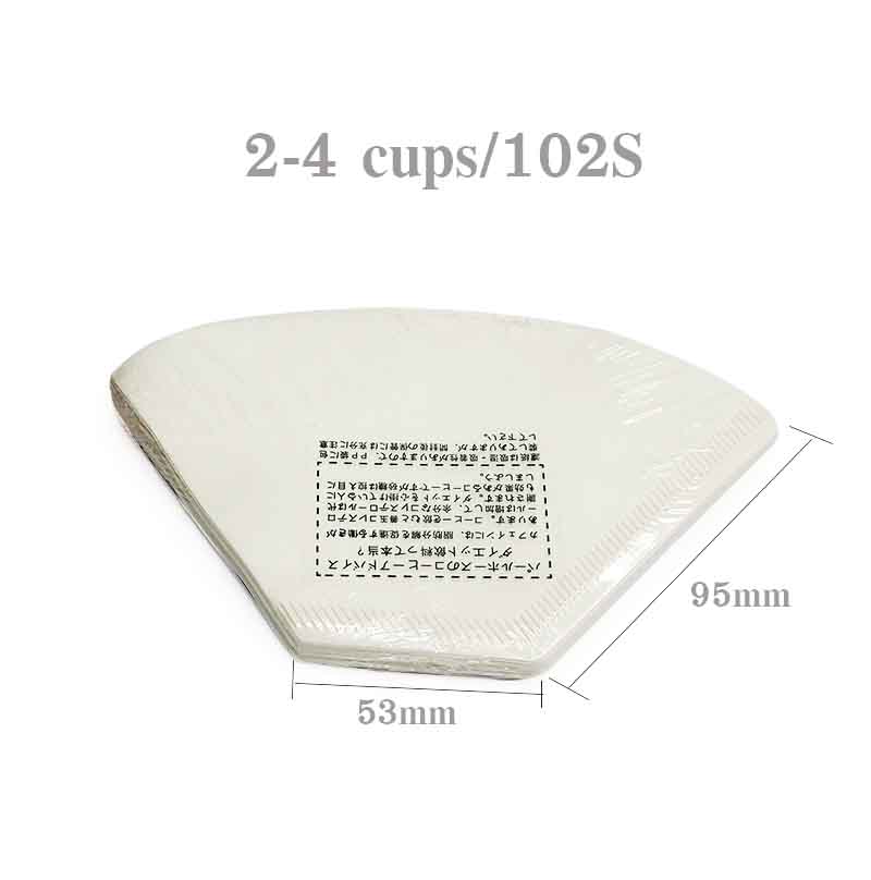 กระดาษกรองกาแฟดริป ทรงกรวยตัด สำหรับดริปเปอร์ ขนาด 2-4 คัพ หรือ 102S