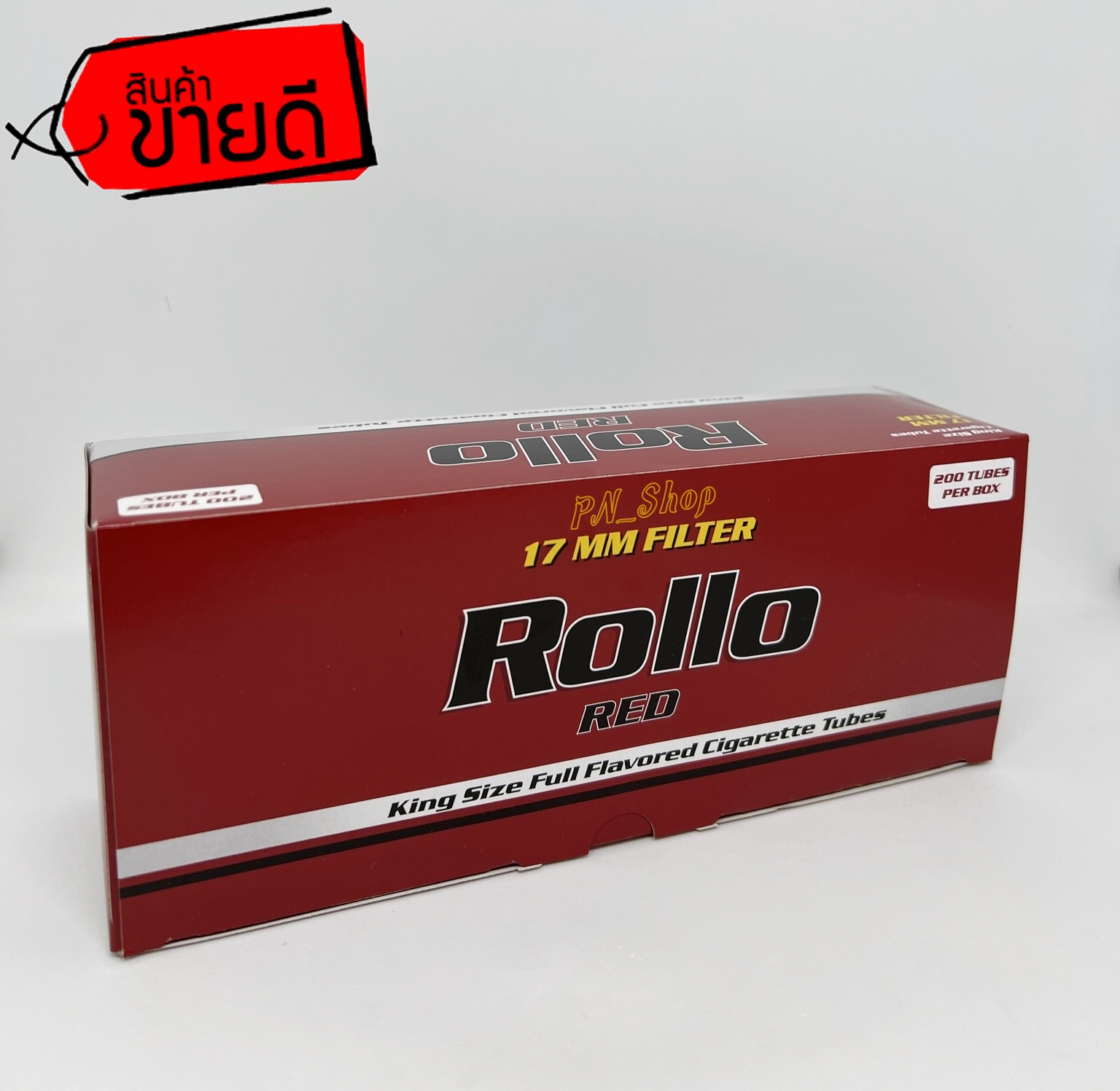 ก้นกรองบุหรี่ ก้นกรองเปล่า กระดาษมวนเปล่า Rollo RED 17 mm Filter มวนร้อน จำนวน 200 มวน คุณภาพสูง ราคาพิเศษสุดๆ ใช้กับเครื่องอัดบุหรี่ ราคาถูก ประหยัดค่าใช้จ่าย