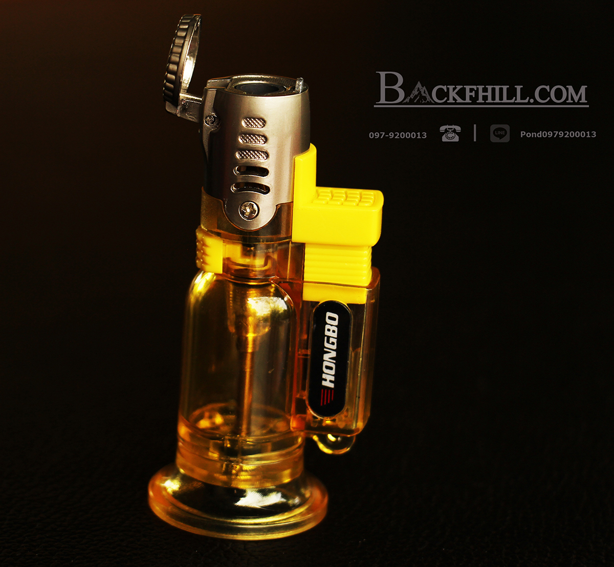 ไฟแช็คแก๊สทรงระฆังไอพ่นเทอร์โบ 1300 องศาเซลเซียส ขนาดพกพา