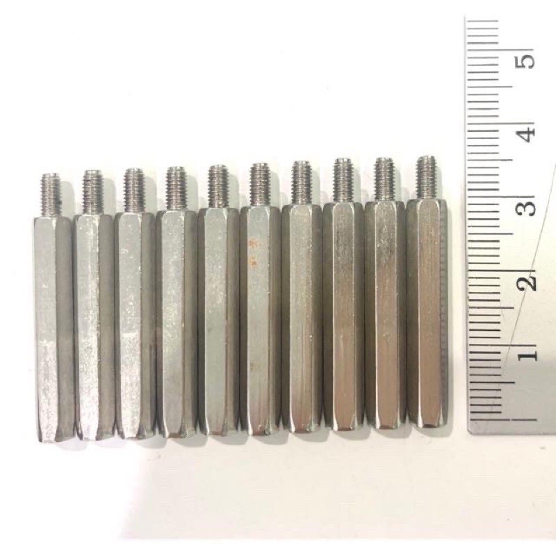 เสา Nut screw M3 น็อตสกรู 6 เหลี่ยม male-female สีเงิน