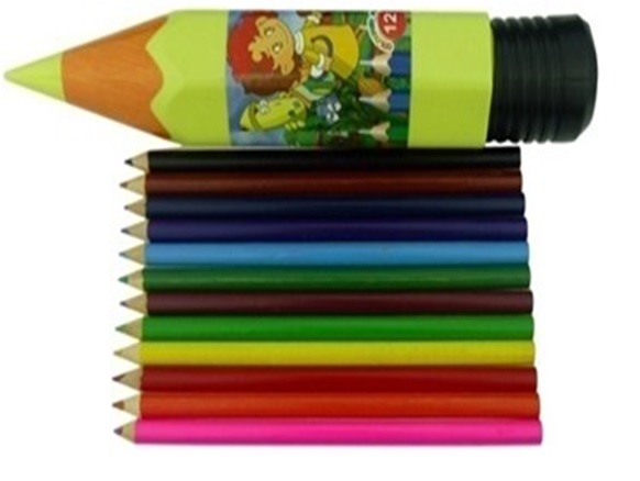 P07295 สีไม้กล่องรูปดินสอ 12 สี ราคาส่งต่อ 1 โหล: 12 ชุด 180 บ/โหล ส่ง 15 บาท ขายส่งทุกอย่าง 20 บาท