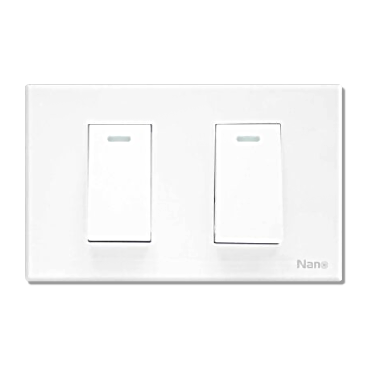 NANO ชุดสวิตช์ 1 ทาง ขนาดเล็ก 2 ตัว แบบมีพรายน้ำ Urban series สีขาว รุ่น CP101-W