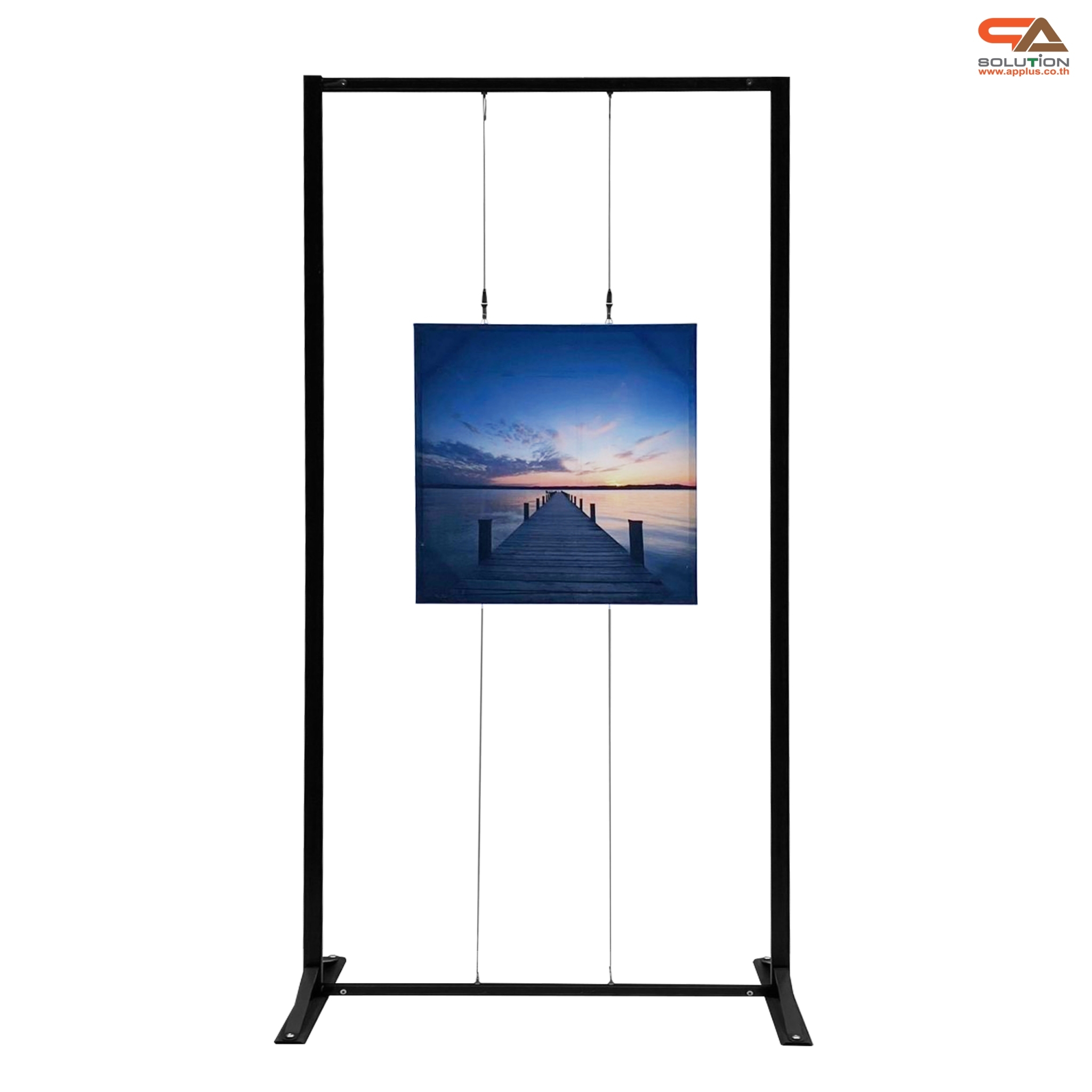 บอร์ดนิทรรศการ พร้อมชุดสลิง 2 ขอ รุ่น SINGLE SIDED ขนาด(W)100 x (W)200 cm. สามารถแขวนภาพได้ 1 ด้าน 2 ภาพ บน-ล่าง ถอดประกอบได้