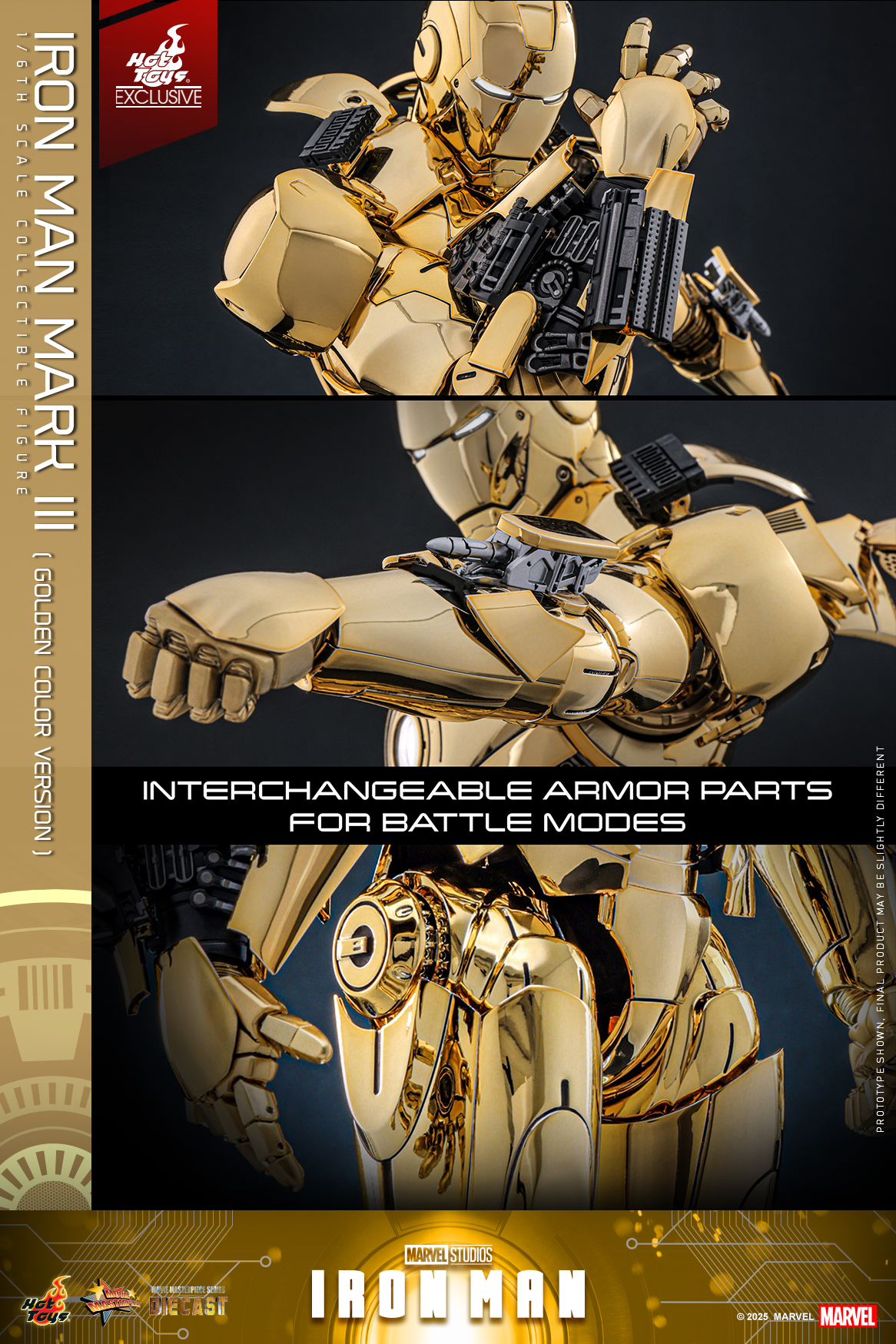 Hot Toys MMS764D69 Iron Man - Iron Man Mark III (Golden Color Version) [Hot Toys Exclusive]