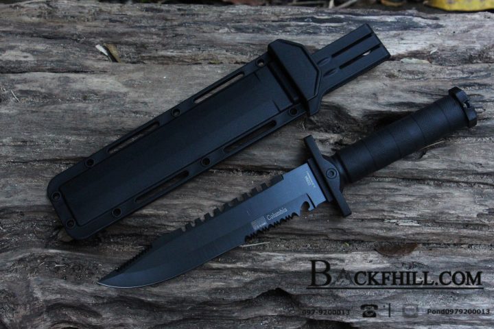 มีดพกลุยป่า COLUMBIA รุ่น 2328A # มีดทรงโบวีใบรมดำสำหรับลุยป่า ขนาด 14 นิ้ว พร้อมซองแข็ง