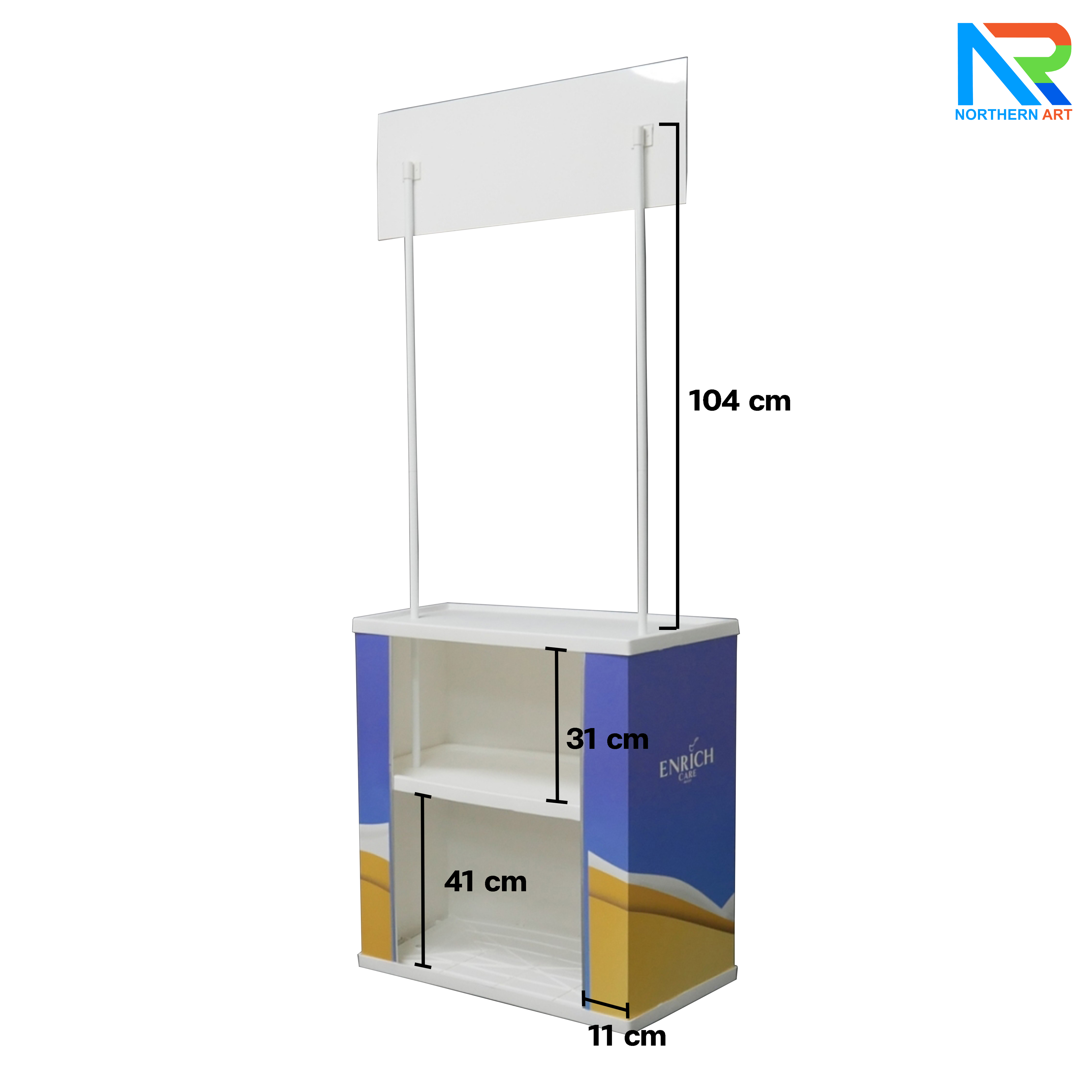 SALE ! โต๊ะชงชิม บูขชงชิม ขนาด (W)80.5 x (D)39 x (H)196.5 cm. โครงพลาสติกABS สีขาว พร้อมชั้นวางของ ถอดประกอบได้ แถมกระเป๋า 1 ใบ