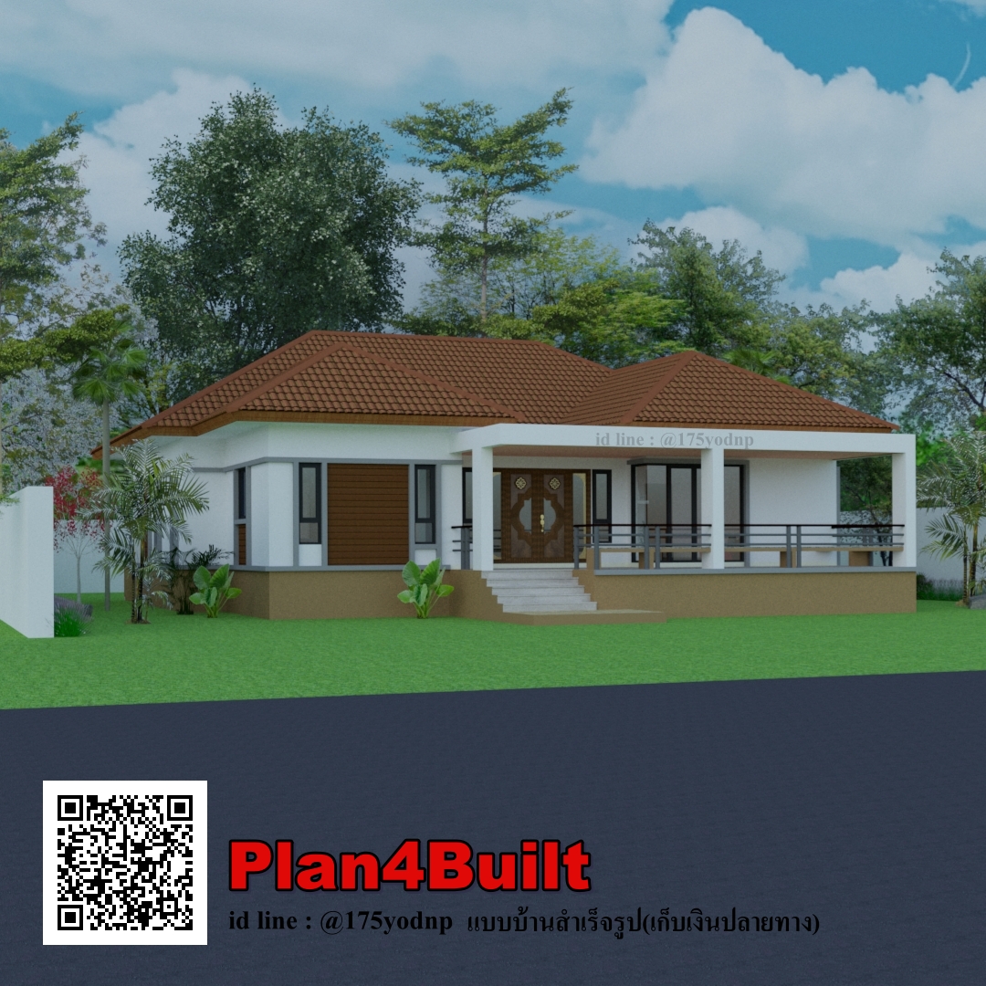 แบบบ้านชั้นเดียวทรงปั้นหยา มุงซีแพคโมนีย