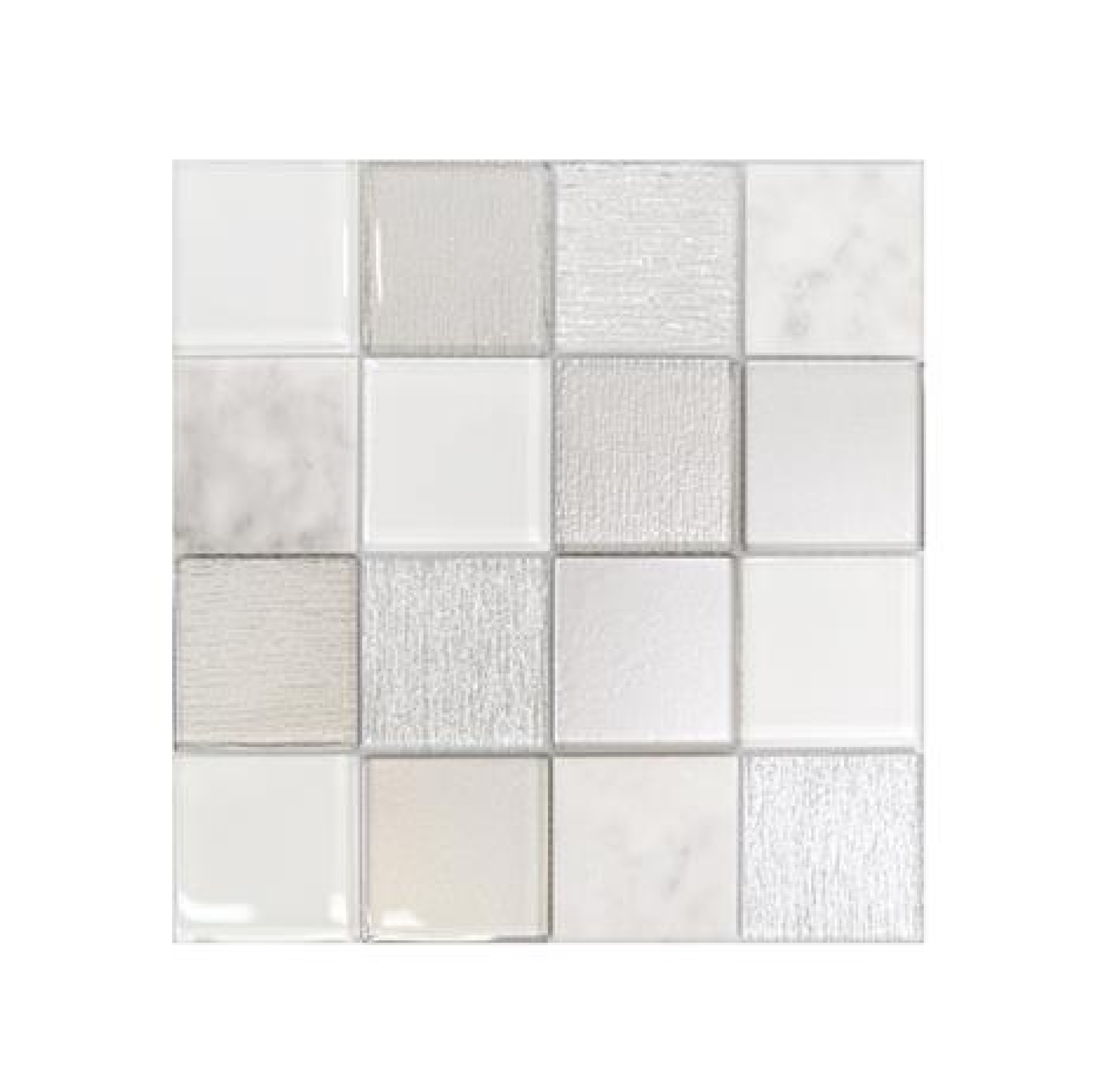 กระเบื้องโมเสกแก้ว KASSA รุ่น GN82001 ขนาด 30 x 30 ซม. สีเทาอ่อน