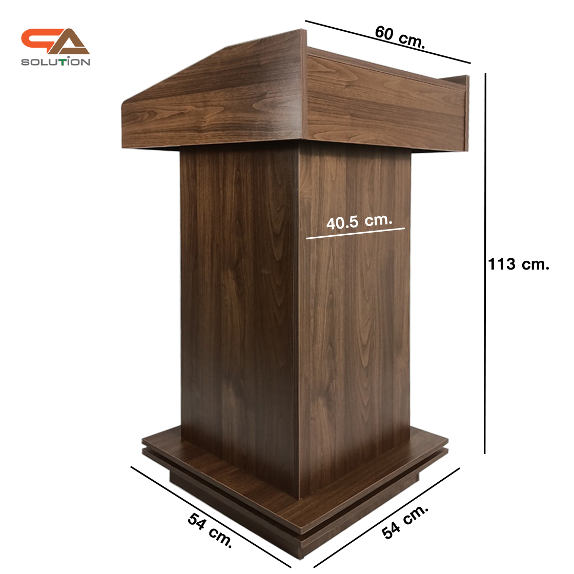 โพเดียมให้เช่า สีโอ๊ค โพเดียมไม้MDF ปิดผิวลายไม้สีบีช ทันสมัย พร้อมบริการรับ-ส่ง กทมฯและปริมณฑล