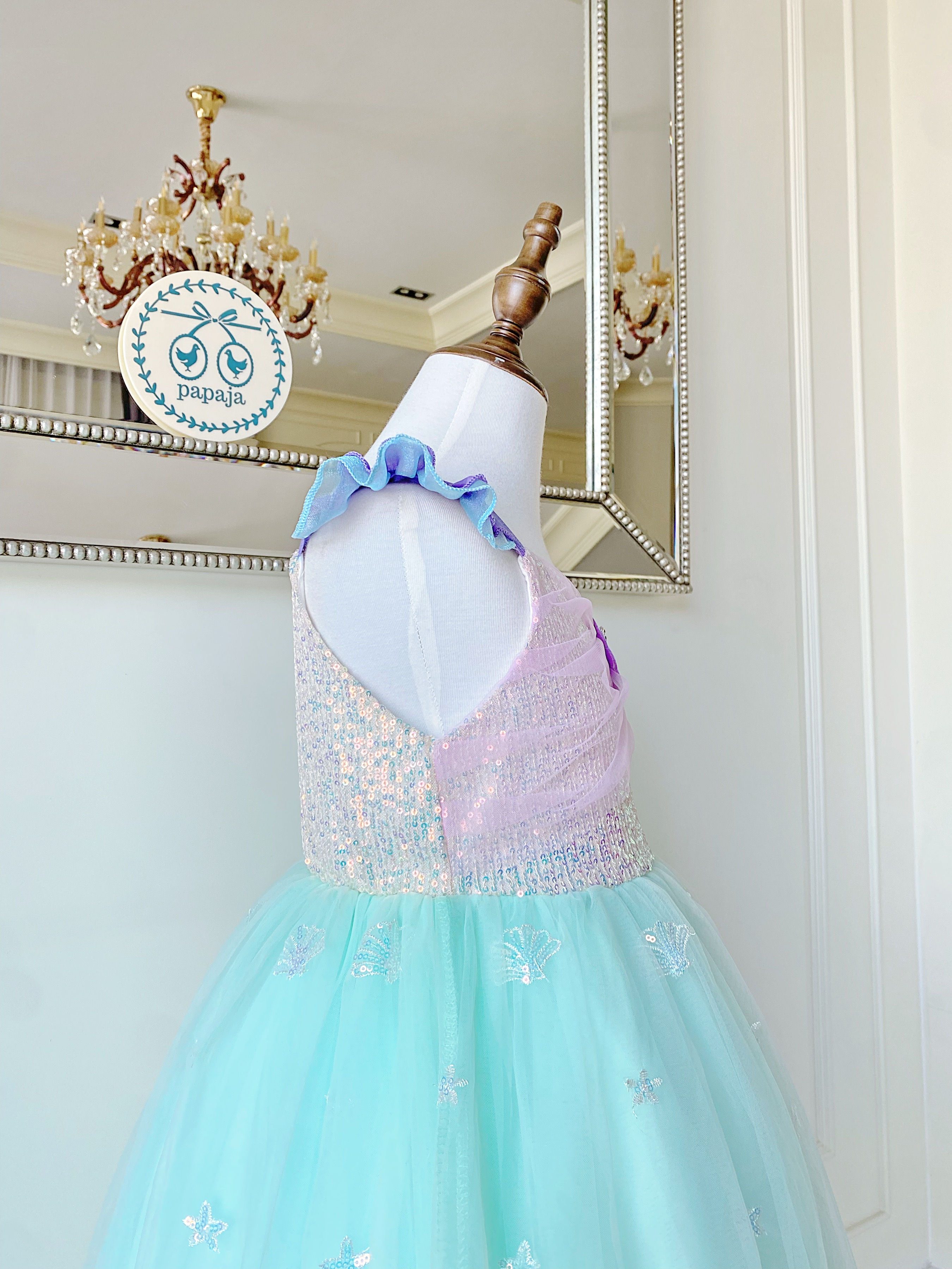 ชุดเจ้าหญิงแอเรียล รุ่นกระโปรงสั้น แขนกุด สวยหวานละมุน ใส่ออกงานได้เลย