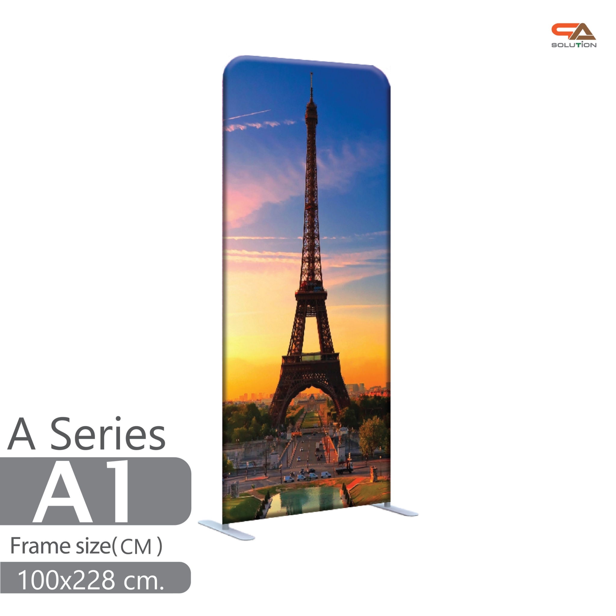 แบคดรอปผ้า A series โครงอะลูมิเนียม ถอดประกอบได้ ขนาด (W)100 cm. x (H)228–324.6 cm. พร้อมกระเป๋าใส่อุปกรณ์