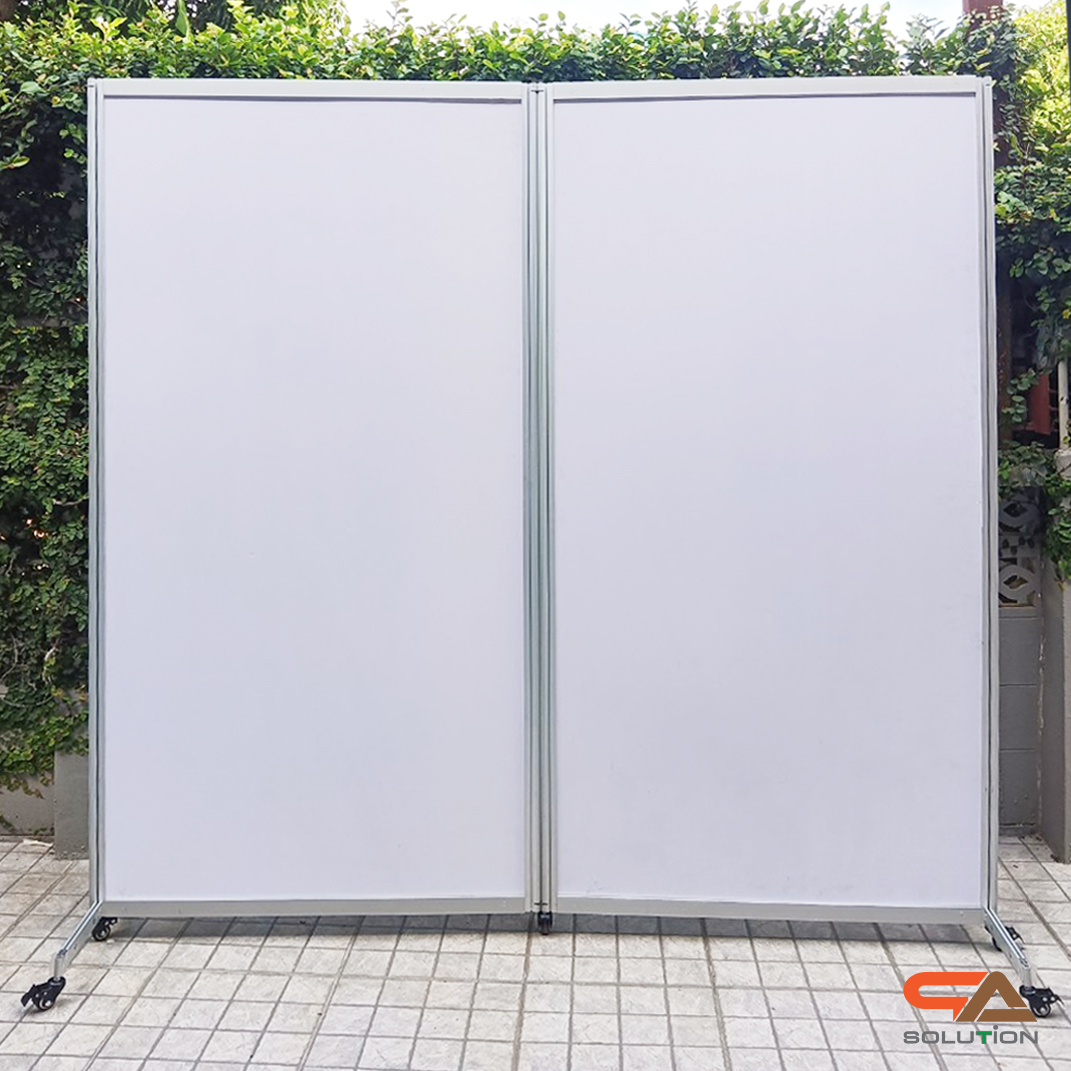 เช่าบอร์ดนิทรรศการ แบบ2บานต่อเนื่อง พร้อมล้อ ขนาด 100x200 ซม. พับเก็บได้ เคลื่อนย้ายสะดวก พร้อมบริการติดตั้งและรื้อถอน