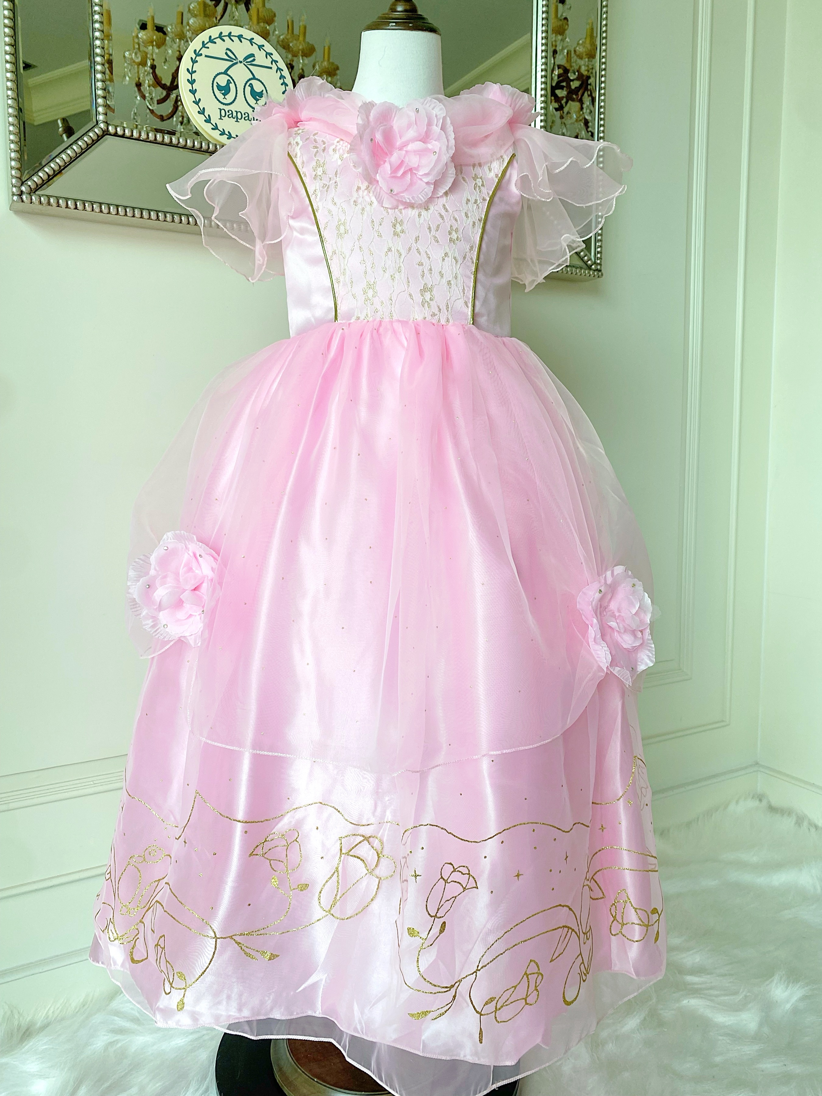 ชุดเจ้าหญิงออโรร่า รุ่นสีชมพูหวานหยดย้อย