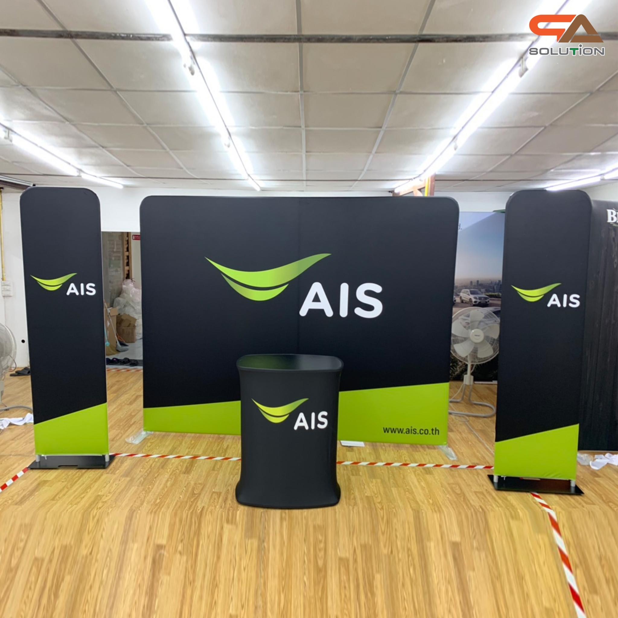 BACK DROP SET ชุดฉากแบคดรอปผ้า สำหรับจัดบูธ โครงอะลูมิเนียมถอดประกอบได้ แถมกระเป๋า ฟรี!