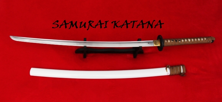ดาบซามูไรคาตานะ KAWASHIMA STEEL. ขนาดความยาวรวม 40 นิ้ว เหล็ก HIGH CARBON NISI1060 ฝักดาบสีขาวไม้เนื้อแข็งลายสวยงาม