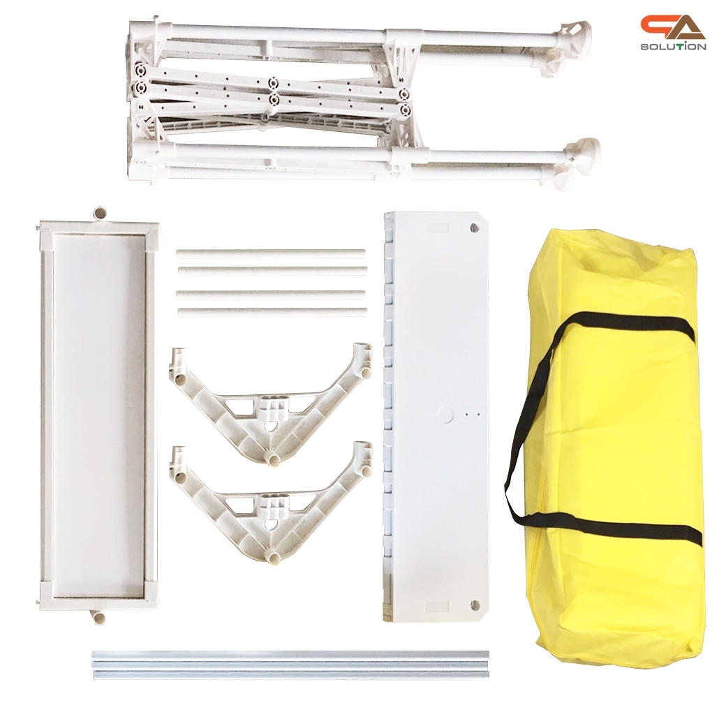 โต๊ะชงชิม บูธชงชิม รุ่นมีหลังคา ขนาด (W)78 x (D)40 x (H)185 cm.พร้อมชั้นวางของ หลังคา ถอดประกอบได้ พร้อมกระเป๋า 1 ใบ