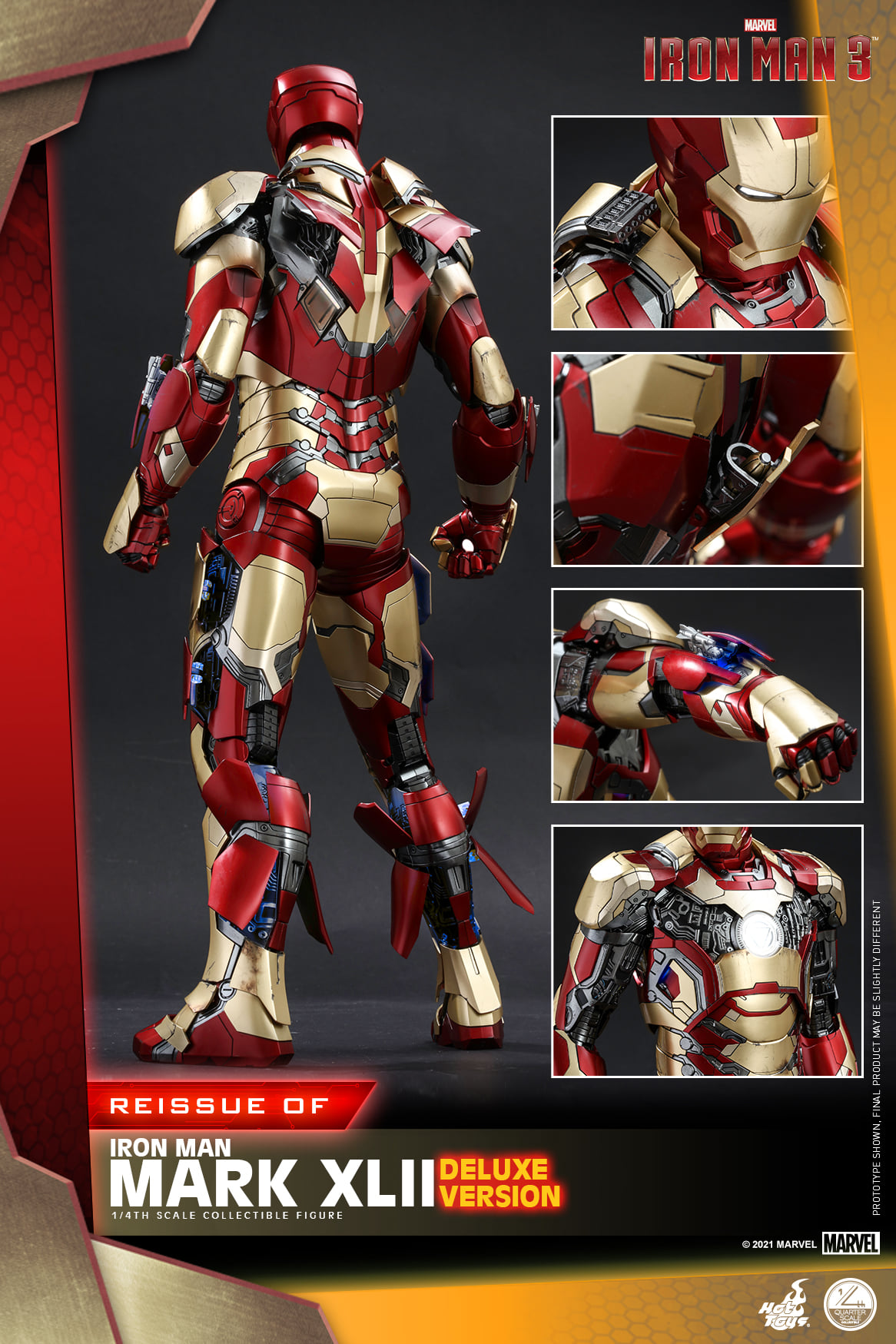 Hot Toys QS008 1/4 Iron Man 3 - Mark XLII (Deluxe Version) [Reissue]