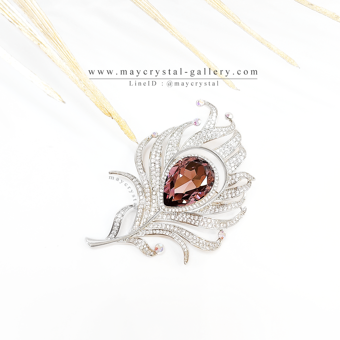 เข็มกลัดคริสตัลจากประเทศออสเตรีย (Embellished with Crystals from Austria) ,Premium zirconia