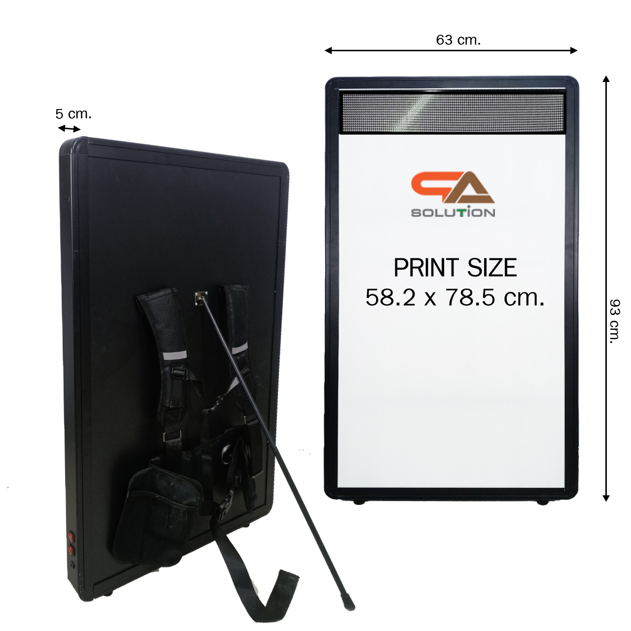 เช่าเป้เดินทรูป LED สะพายหลัง พร้อม ไฟวิ่งLED สีแดง ขนาด 93x63 cm.พร้อมแบตเตอรี่ ชาร์จไฟ ใช้ได้นาน 6-8 ชม.