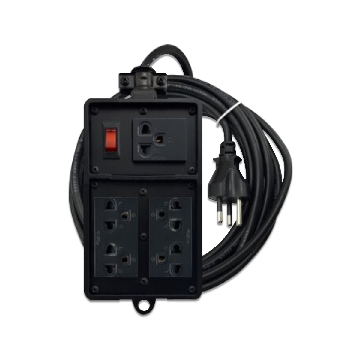 NANO บล็อคยาง 4x6" เต้ารับ 5 ช่อง + เมนสวิทซ์ 10A (สายยาว 5M) Black Series รุ่น RBB10HS5-46-5M (1 ชิ้น/กล่อง)