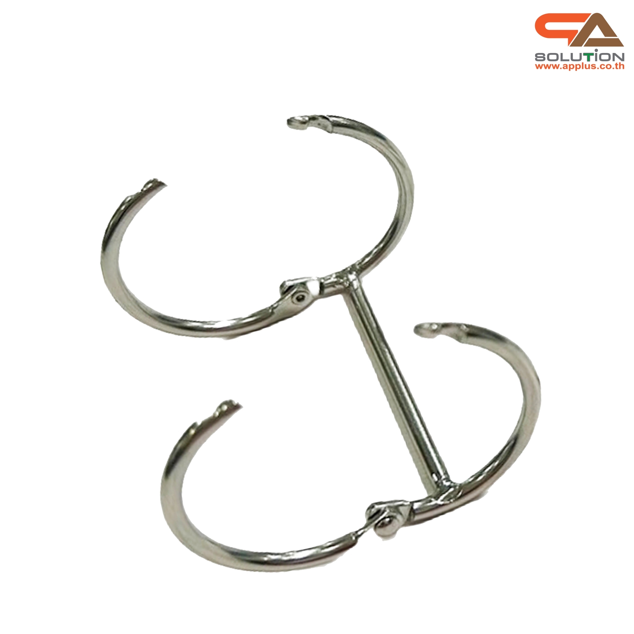 ห่วงคู่ สีเงิน ขนาด 3.0x32x55 mm. มีตัวล็อคห่วง ใช้เป็นห่วงใส่เอกสาร ห่วงแฟ้ม ห่วงปฏิทิน ห่วงเมนู