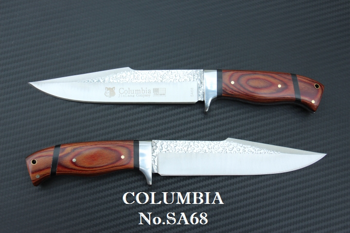 มีด COLUMBIA รุ่น SA68 ใบตอกลายขรุขระ ด้ามไม้อย่างดี พร้อมซองไนลอน