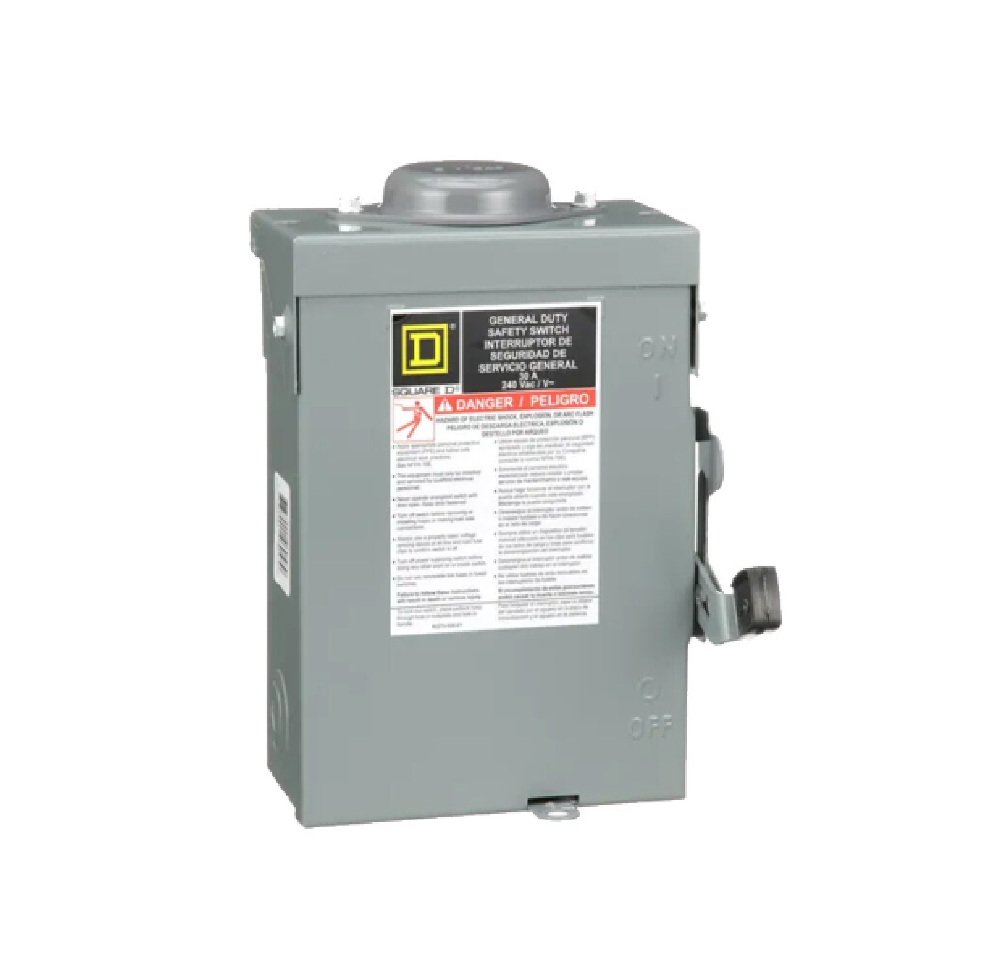 Schneider เซฟตี้สวิทช์ DU221RB 2P 30A 240V กันน้ำ ภายนอก แบบไม่ใช้ฟิวส์