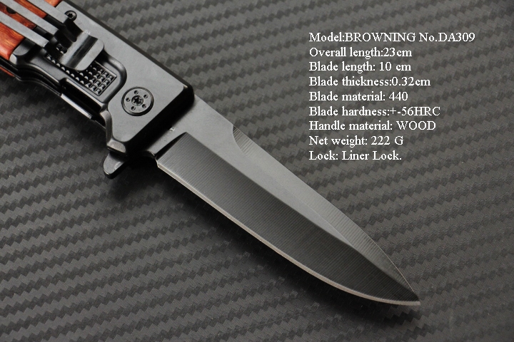 มีดพับ BROWNING DA309 Stainless Steel มีดSurvival Knife ด้ามไม้