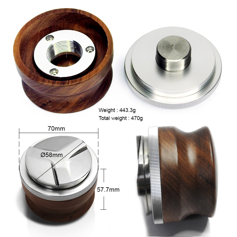 แทมเปอร์ มาการองไม้ 58 mm. เกลี่ยหน้ากาแฟ หน้าใบพัด