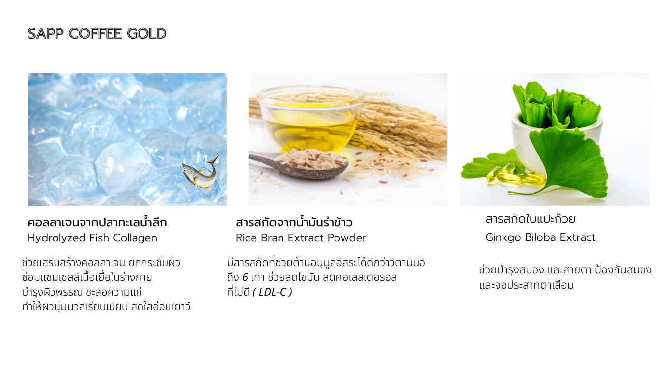 กาแฟเพื่อสุขภาพ,SAPP COFFEE GOLD,ช่วยกระชับสัดส่วน,ผอมเพรียว,ผิวพรรณสวยใส,ลดริ้วรอย,บำรุงสายตา,บำรุงสมอง,ป้องกันโรคหัวใจ,ป้องกันมะเร็ง,ขจัดไขมันส่วนเกิน,ลดคลอเลสเตอรอลในเลือด,ลดริ้วรอย,ควบคุมน้ำหนัก,สิว ฝ้า กระ,ผิวพรรณสดใส