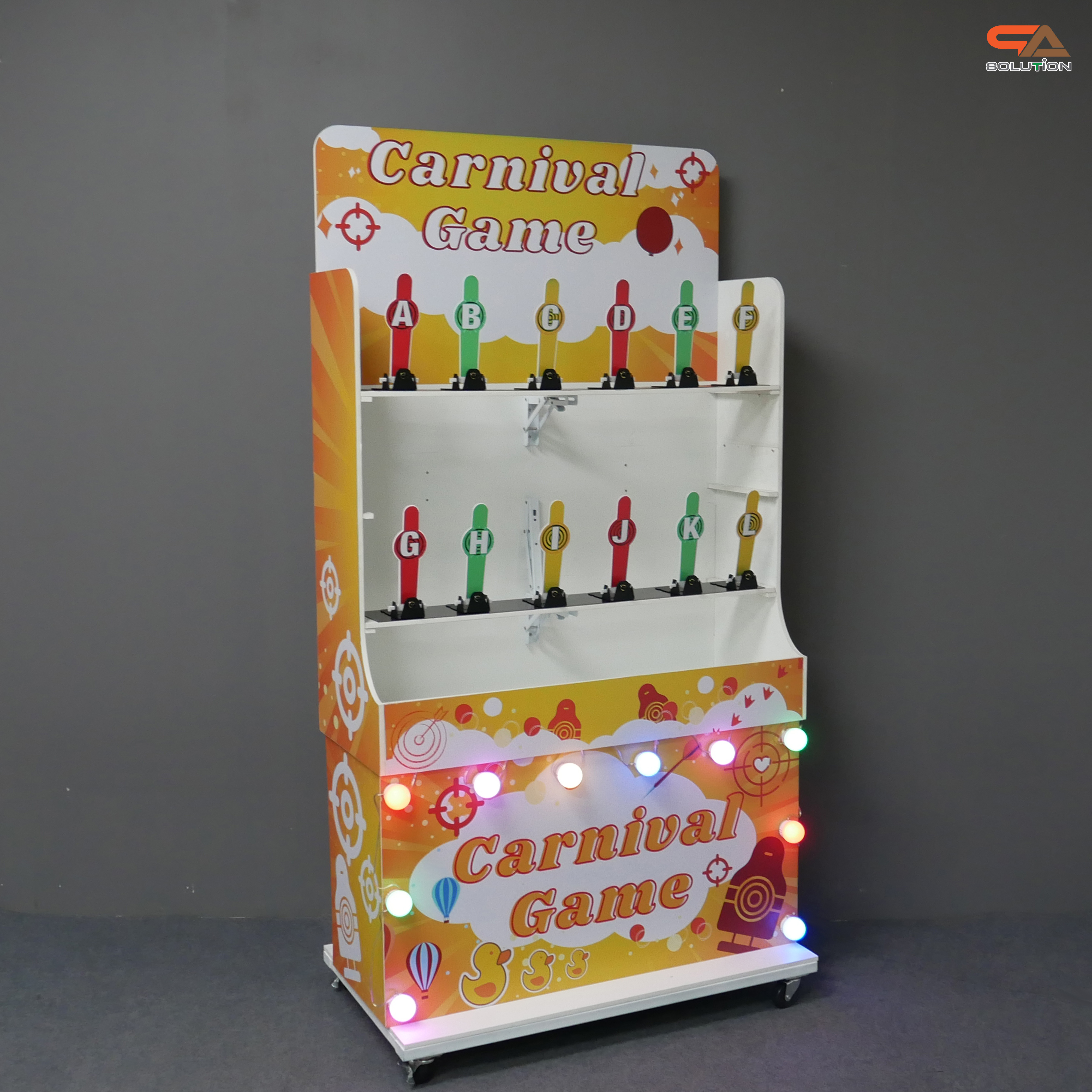 เกมส์ CARNIVAL GAME ยิงเป้าเหล็กแท่ง ขนาด (W) 90 x (L)50 x (H)176 cm. พร้อมเป้าเหล็ก 12 อัน ปืนกระสุนโฟม 2 ชุด