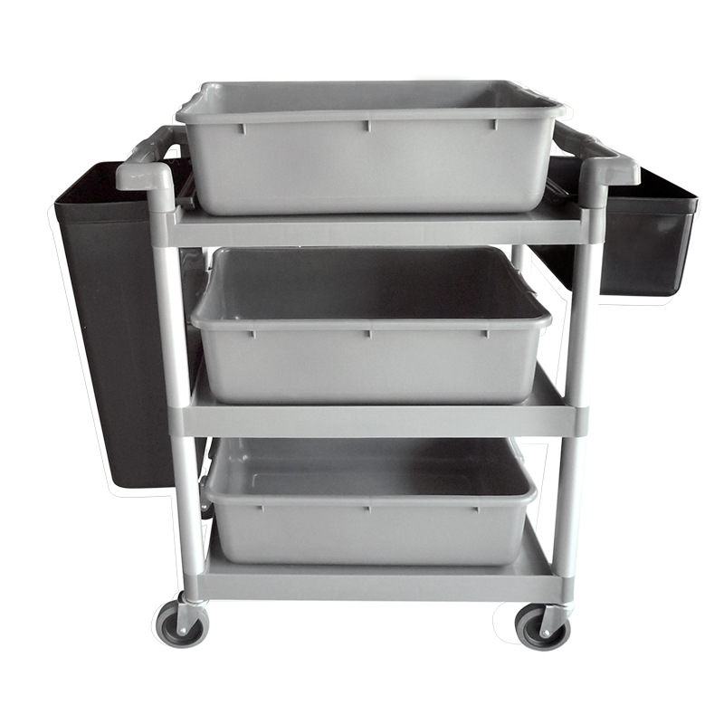 รถเข็นเก็บจาน โครงพลาสติก (ใช้ทำความสะอาดโต๊ะอาหาร) 1403-002