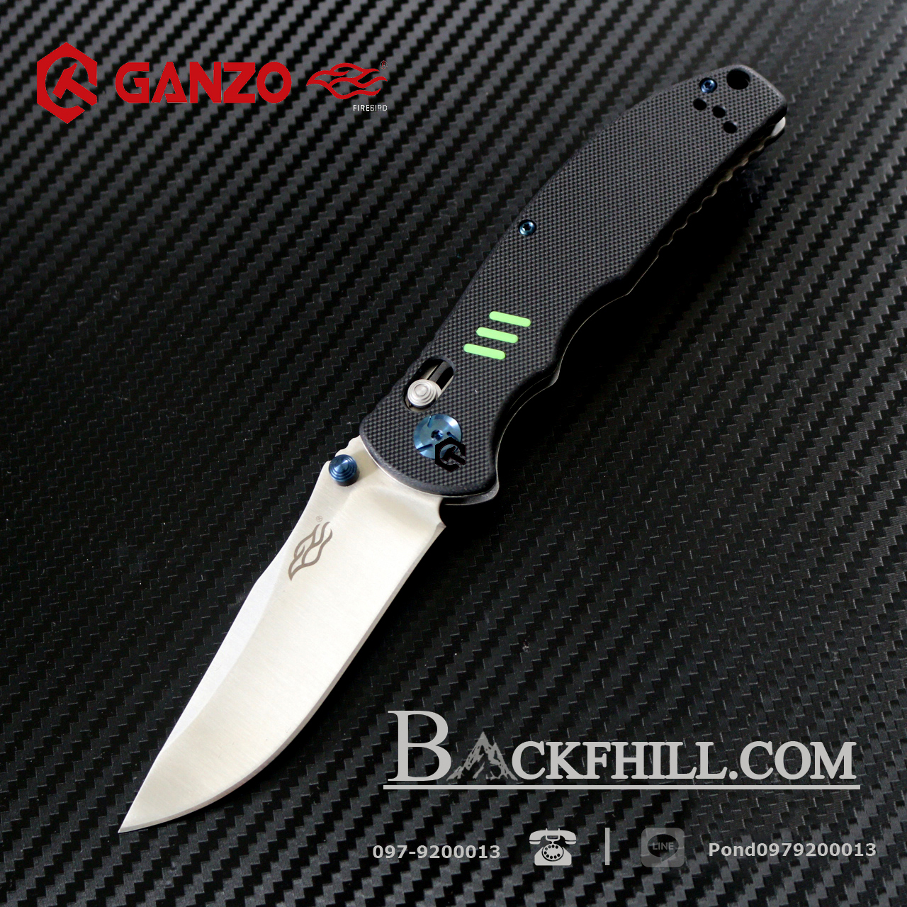 มีดพับ Ganzo รุ่น F7501-BK สีดำ ด้ามสีดำ ของแท้ 100%