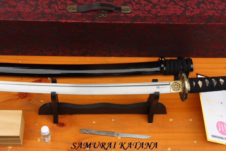 ดาบซามูไรคาตานะ KAWASHIMA STEEL. ขนาดความยาวรวม 40 นิ้ว เหล็ก HIGH CARBON NISI1060 ฝักดาบไม้เนื้อแข็งลายสวยงาม