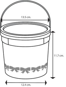 ถังโบว์ใหญ่ ขนาด 1500ml + ฝา + หู จำนวน 12ชุด