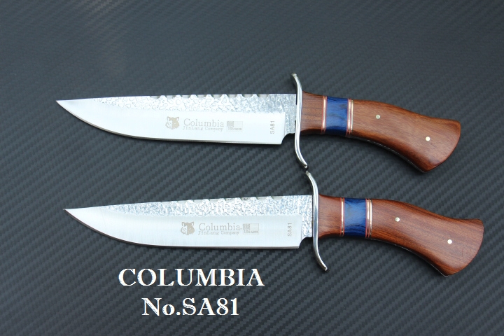 มีด COLUMBIA รุ่น SA81 มีดทรงเปอร์เซียใบตอกลายขรุขระ ด้ามไม้อย่างดี พร้อมซองไนลอน
