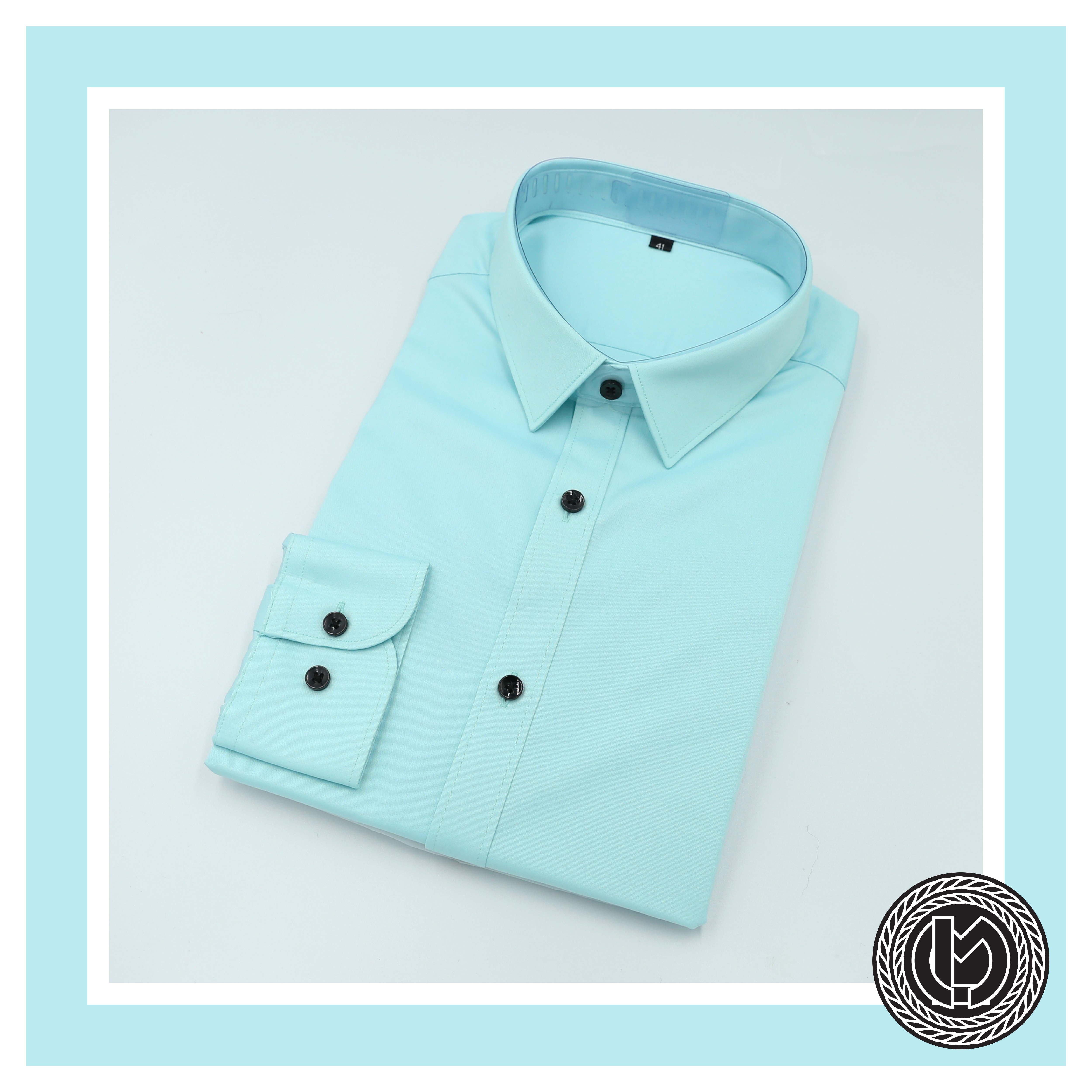 เสื้อเชิ้ตสีฟ้ามิ้นท์ Mint Blue Shirt (Standard Collar)
