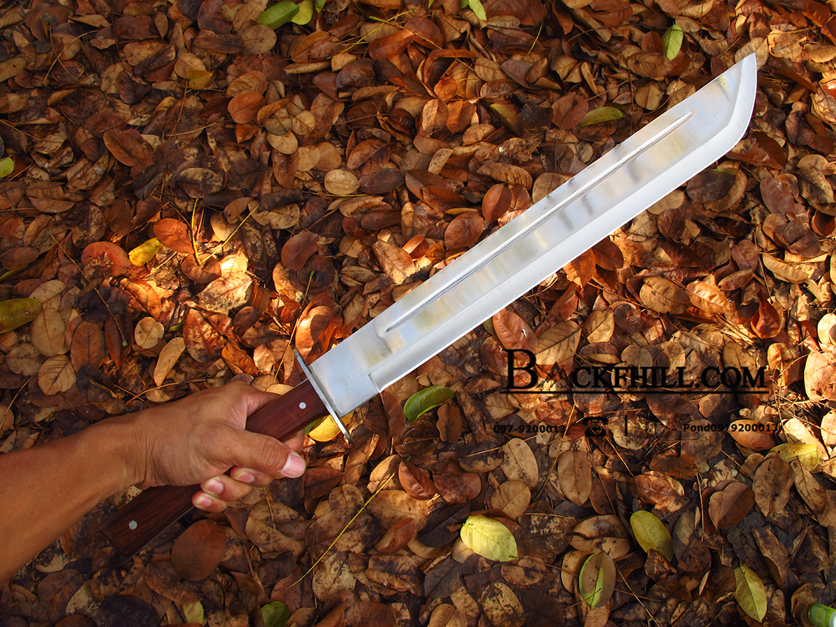 มีดดาบยาว Stainless Steel ทรงง้าวเทพกวนอู ยาว 25 นิ้ว พร้อมซองไนลอน