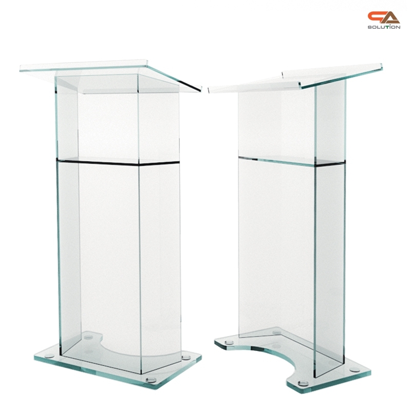 โพเดียม อะคริลิคใส AC-01 ขนาด(W)60 x (L)40 x (H)120 cm. TOP เอียงพร้อมกันตก วัสดุอะคริลิคใส หนา 10-20 มม.