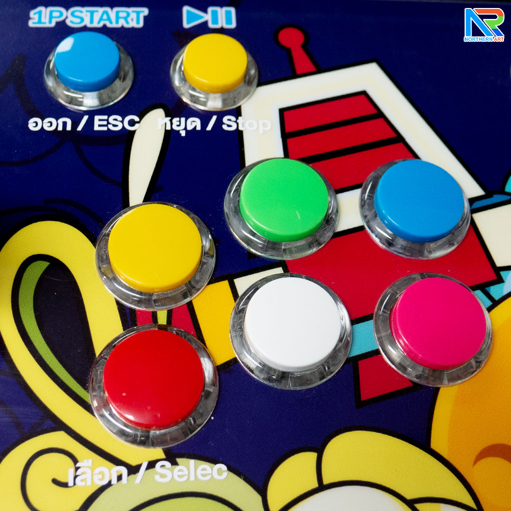 เช่าตู้เกมส์กดตั้งพื้น พร้อมเกมส์นับ 1,000+ มีลำโพงและเพลงในตัว เล่นพร้อมกันได้ 2 คน ขนาด (W)59 x (D)42 x (H)144cm