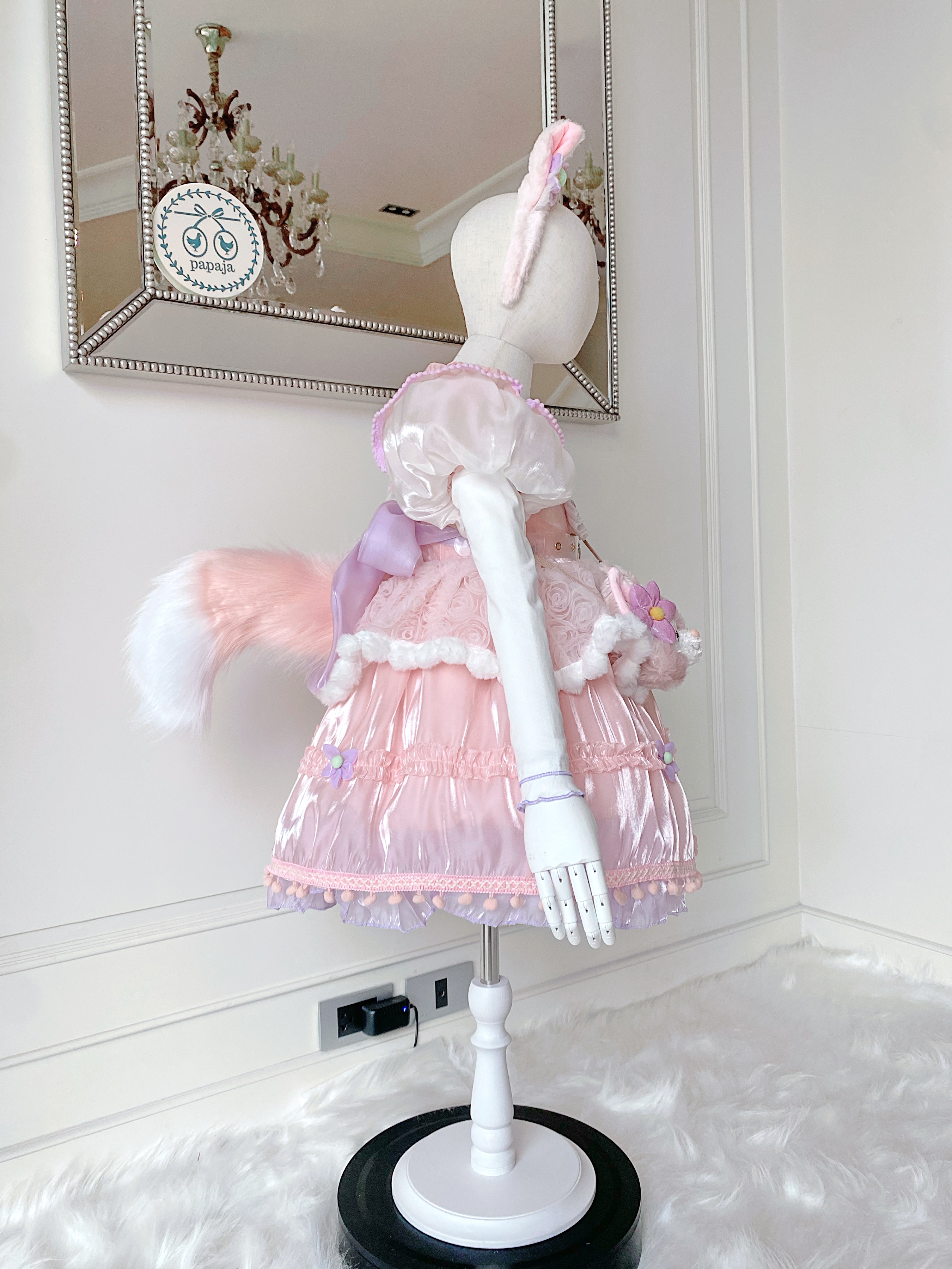 (เซต 5 ชิ้น) ชุดคอสเพลย์งานไฮพรีเมี่ยม ชุดลีน่าเบล Linabell ครบเซต (เดรสแขนตุ๊กตา+เสื้อแขนยาว+ที่คาดผม+กระเป๋า+หาง)