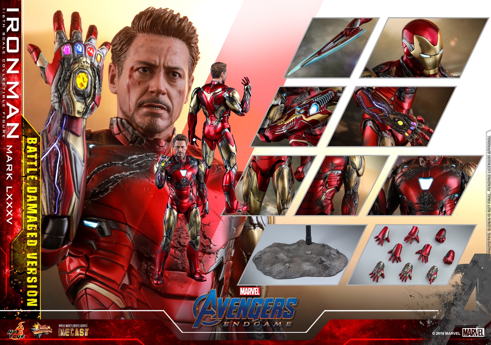 Hot Toys MMS543D33 Avengers: Endgame - Iron Man Mark LXXXV (Battle Damaged Version)